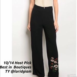 ♥️10/14 HP classic Woman wide leg embroidered pant
